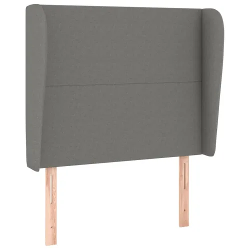 Uzglavlje s ušima tamnosivo 83 x 23 x 118/128 cm od tkanine - Tamno siva 83 x 23 x 118/128 cm Cijena