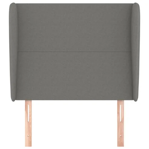 Uzglavlje s ušima tamnosivo 93x23x118/128 cm od tkanine - Tamno siva 93 x 23 x 118/128 cm Cijena