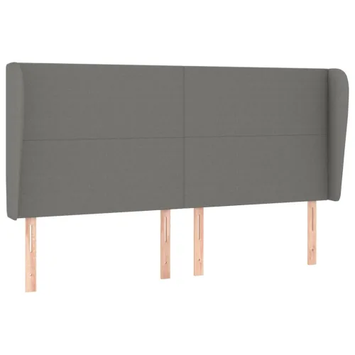 Uzglavlje s ušima tamnosivo 203x23x118/128 cm od tkanine - Tamno siva 203 x 23 x 118/128 cm Cijena