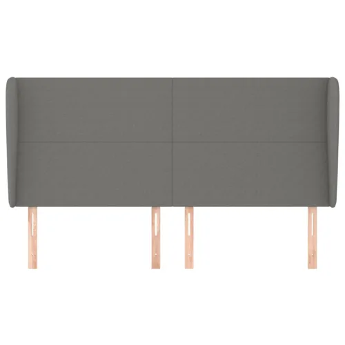 Uzglavlje s ušima tamnosivo 203x23x118/128 cm od tkanine - Tamno siva 203 x 23 x 118/128 cm Cijena