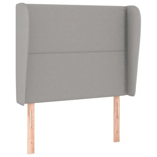 Uzglavlje s ušima svjetlosivo 93x23x118/128 cm od tkanine - Svjetlosiva 93 x 23 x 118/128 cm Cijena
