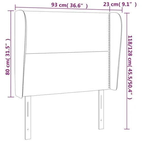 Uzglavlje s ušima krem 93x23x118/128 cm od tkanine - Krema 93 x 23 x 118/128 cm Cijena
