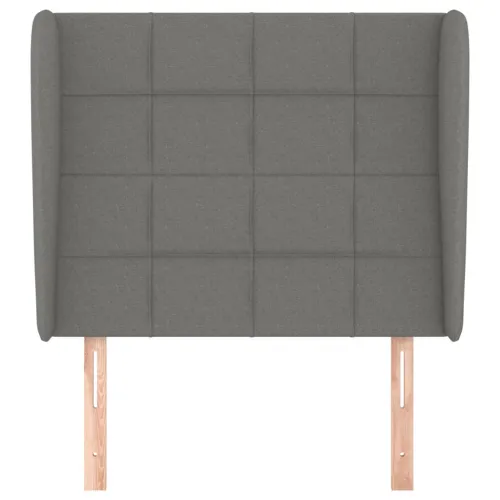 Uzglavlje s ušima tamnosivo 83 x 23 x 118/128 cm od tkanine - Tamno siva 83 x 23 x 118/128 cm Cijena