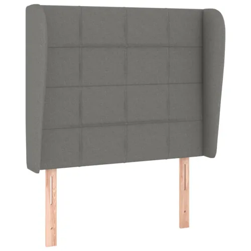 Uzglavlje s ušima tamnosivo 83 x 23 x 118/128 cm od tkanine - Tamno siva 83 x 23 x 118/128 cm Cijena