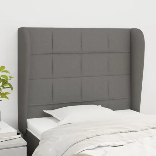 Uzglavlje s ušima tamnosivo 83 x 23 x 118/128 cm od tkanine - Tamno siva 83 x 23 x 118/128 cm Cijena