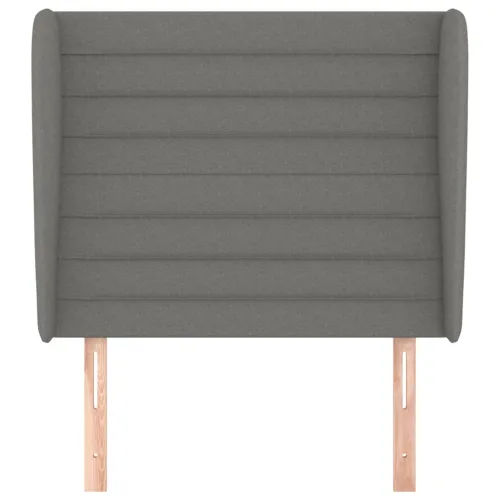 Uzglavlje s ušima tamnosivo 83 x 23 x 118/128 cm od tkanine - Tamno siva 83 x 23 x 118/128 cm Cijena