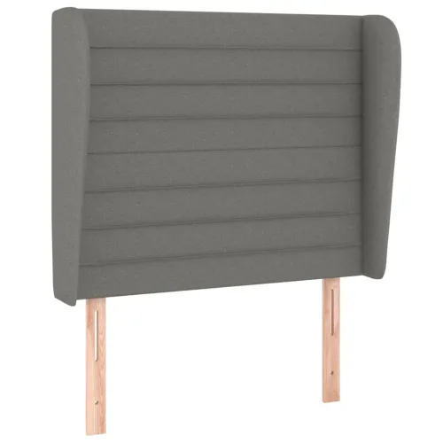 Uzglavlje s ušima tamnosivo 83 x 23 x 118/128 cm od tkanine - Tamno siva 83 x 23 x 118/128 cm Cijena