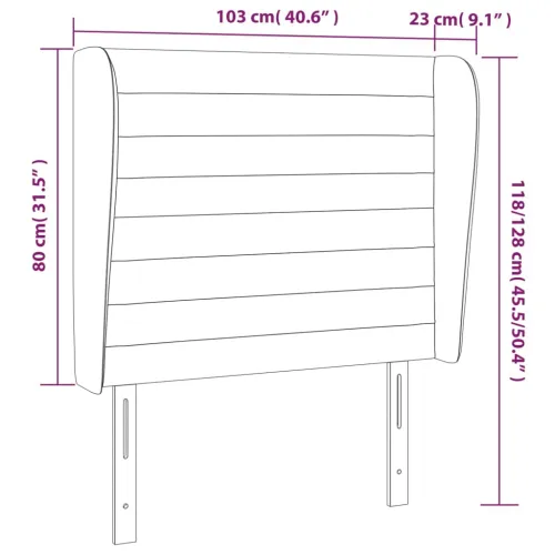 Uzglavlje s ušima tamnosivo 103x23x118/128 cm od tkanine - Tamno siva 103 x 23 x 118/128 cm Cijena