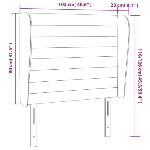 Uzglavlje s ušima krem 103x23x118/128 cm od tkanine - Krema 103 x 23 x 118/128 cm Cijena