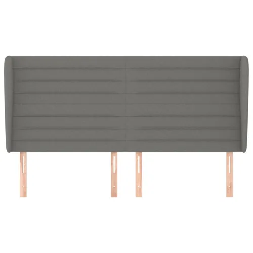 Uzglavlje s ušima tamnosivo 163x23x118/128 cm od tkanine - Tamno siva 163 x 23 x 118/128 cm Cijena