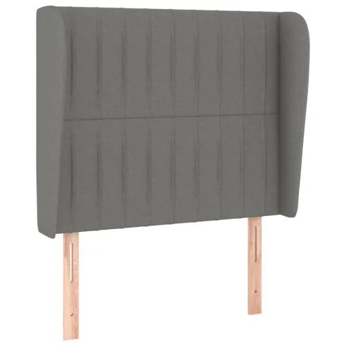 Uzglavlje s ušima tamnosivo 83 x 23 x 118/128 cm od tkanine - Tamno siva 83 x 23 x 118/128 cm Cijena