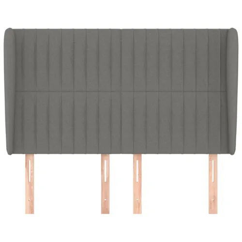 Uzglavlje s ušima tamnosivo 147x23x118/128 cm od tkanine - Tamno siva 147 x 23 x 118/128 cm Cijena
