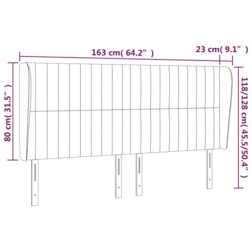Uzglavlje s ušima krem 163x23x118/128 cm od tkanine - Krema 163 x 23 x 118/128 cm Cijena