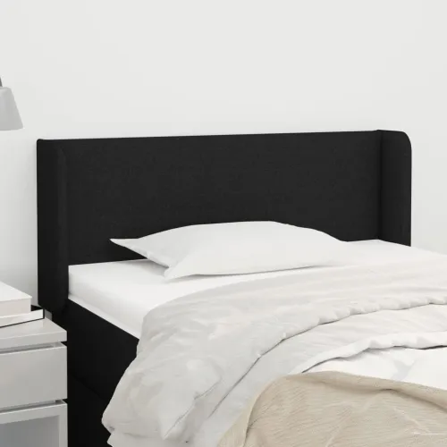 Uzglavlje s ušima crno 83x16x78/88 cm od tkanine - Crna 83 x 16 x 78/88 cm Cijena