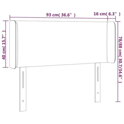 Uzglavlje s ušima crno 93x16x78/88 cm od tkanine - Crna 93 x 16 x 78/88 cm Cijena