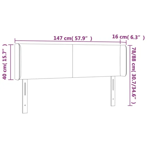 Uzglavlje s ušima svjetlosivo 147x16x78/88 cm od tkanine - Svjetlosiva 147 x 16 x 78/88 cm Cijena