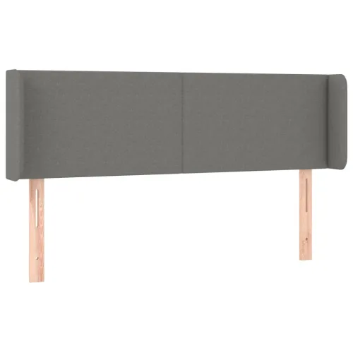 Uzglavlje s ušima tamnosivo 147x16x78/88 cm od tkanine - Tamno siva 147 x 16 x 78/88 cm Cijena