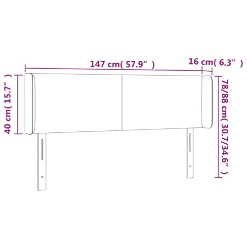 Uzglavlje s ušima plavo 147x16x78/88 cm od tkanine - Plava 147 x 16 x 78/88 cm Cijena