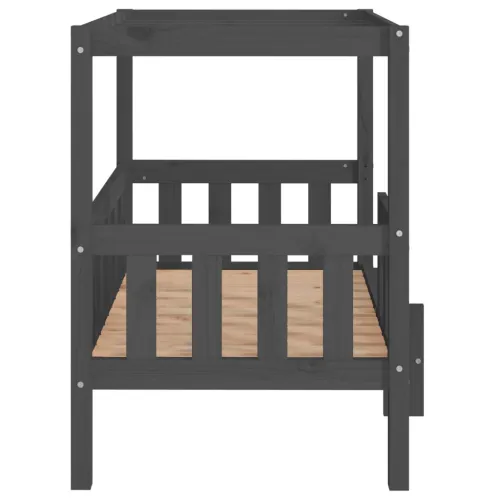 Krevet za pse sivi 95,5x73,5x90 cm od masivne borovine - Siva 95.5 x 73.5 x 90 cm Cijena