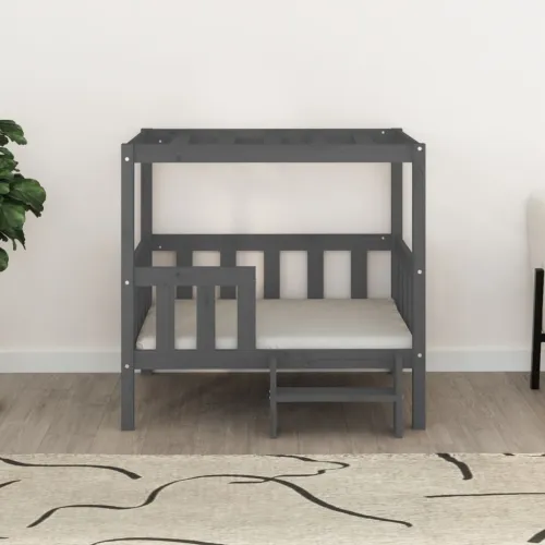 Krevet za pse sivi 95,5x73,5x90 cm od masivne borovine - Siva 95.5 x 73.5 x 90 cm Cijena