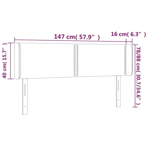 Uzglavlje s ušima svjetlosivo 147x16x78/88 cm od tkanine - Svjetlosiva 147 x 16 x 78/88 cm Cijena