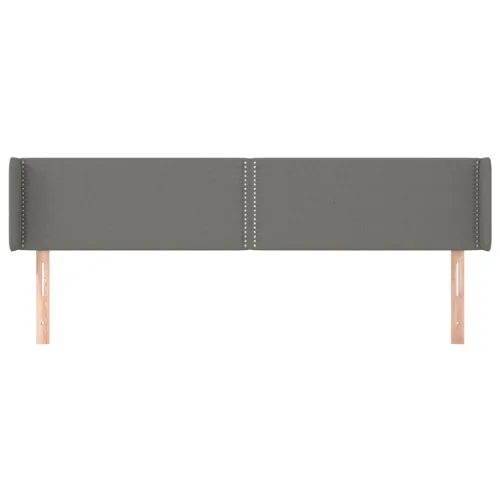 Uzglavlje s ušima tamnosivo 203x16x78/88 cm od tkanine - Tamno siva 203 x 16 x 78/88 cm Cijena