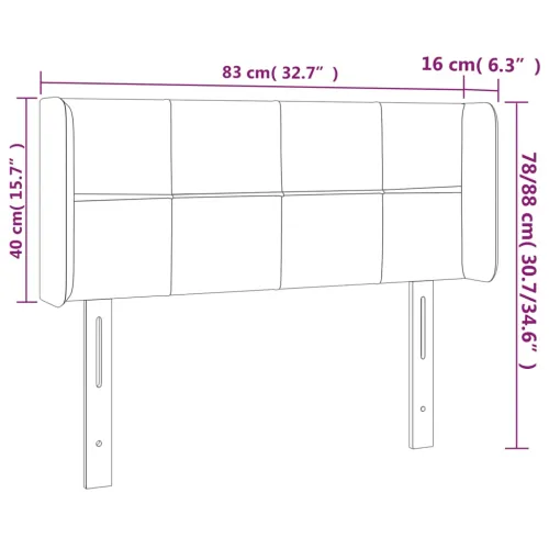Uzglavlje s ušima tamnosivo 83x16x78/88 cm od tkanine - Tamno siva 83 x 16 x 78/88 cm Cijena