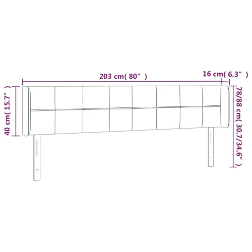 Uzglavlje s ušima plavo 203x16x78/88 cm od tkanine - Plava 203 x 16 x 78/88 cm Cijena