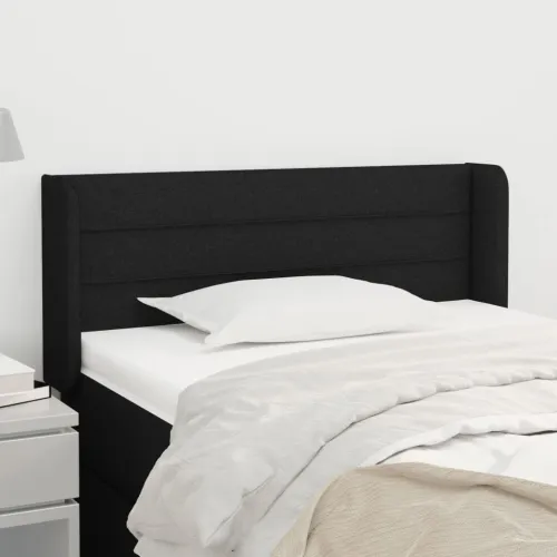 Uzglavlje s ušima crno 83x16x78/88 cm od tkanine - Crna 83 x 16 x 78/88 cm Cijena