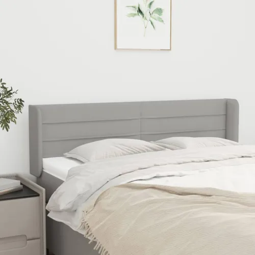 Uzglavlje s ušima svjetlosivo 147x16x78/88 cm od tkanine - Svjetlosiva 147 x 16 x 78/88 cm Cijena