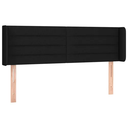 Uzglavlje s ušima crno 147x16x78/88 cm od tkanine - Crna 147 x 16 x 78/88 cm Cijena