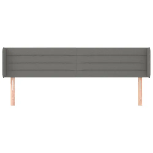 Uzglavlje s ušima tamnosivo 163x16x78/88 cm od tkanine - Tamno siva 163 x 16 x 78/88 cm Cijena