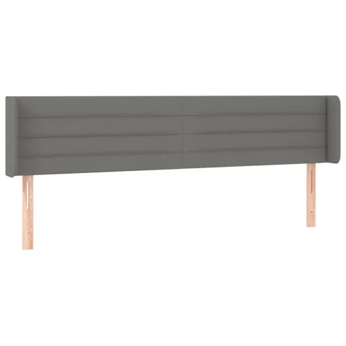 Uzglavlje s ušima tamnosivo 163x16x78/88 cm od tkanine - Tamno siva 163 x 16 x 78/88 cm Cijena