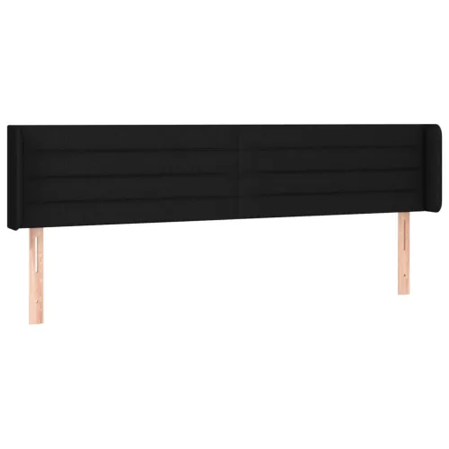 Uzglavlje s ušima crno 203x16x78/88 cm od tkanine - Crna 203 x 16 x 78/88 cm Cijena