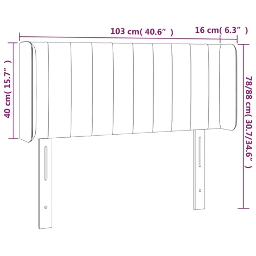 Uzglavlje s ušima plavo 103x16x78/88 cm od tkanine - Plava 103 x 16 x 78/88 cm Cijena
