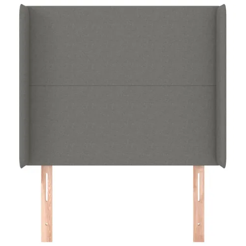 Uzglavlje s ušima tamnosivo 83x16x118/128 cm od tkanine - Tamno siva 83 x 16 x 118/128 cm Cijena