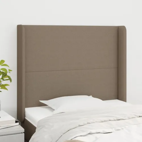 Uzglavlje s ušima smeđesivo 83x16x118/128 cm od tkanine - Sivo-smeđa 83 x 16 x 118/128 cm Cijena