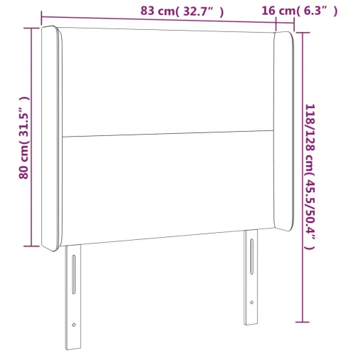 Uzglavlje s ušima plavo 83x16x118/128 cm od tkanine - Plava 83 x 16 x 118/128 cm Cijena