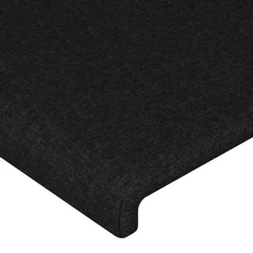 Uzglavlje s ušima crno 93x16x118/128 cm od tkanine - Crna 93 x 16 x 118/128 cm Cijena