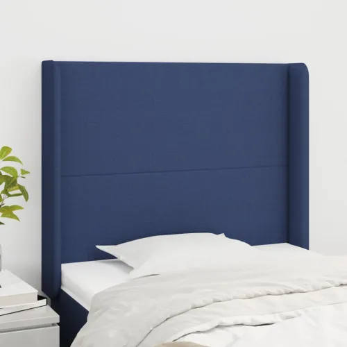 Uzglavlje s ušima plavo 93x16x118/128 cm od tkanine - Plava 93 x 16 x 118/128 cm Cijena