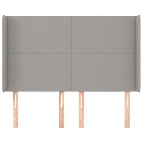 Uzglavlje s ušima svjetlosivo 147x16x118/128 cm od tkanine - Svjetlosiva 147 x 16 x 118/128 cm Cijena
