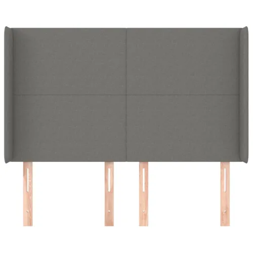 Uzglavlje s ušima tamnosivo 147x16x118/128 cm od tkanine - Tamno siva 147 x 16 x 118/128 cm Cijena