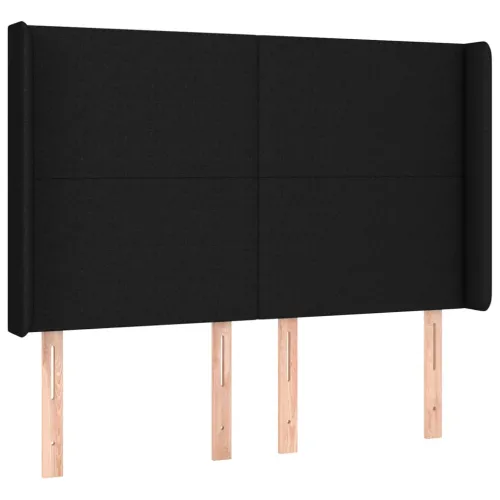 Uzglavlje s ušima crno 147x16x118/128 cm od tkanine - Crna 147 x 16 x 118/128 cm Cijena