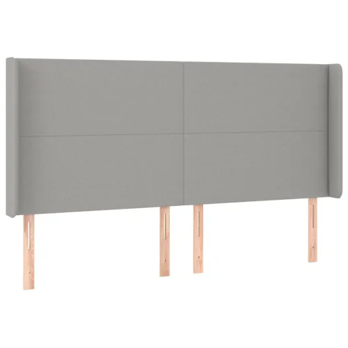 Uzglavlje s ušima svjetlosivo 163x16x118/128 cm od tkanine - Svjetlosiva 163 x 16 x 118/128 cm Cijena