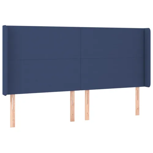 Uzglavlje s ušima plavo 163x16x118/128 cm od tkanine - Plava 163 x 16 x 118/128 cm Cijena