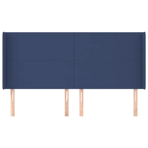 Uzglavlje s ušima plavo 183x16x118/128 cm od tkanine - Plava 183 x 16 x 118/128 cm Cijena