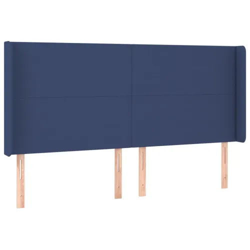 Uzglavlje s ušima plavo 183x16x118/128 cm od tkanine - Plava 183 x 16 x 118/128 cm Cijena