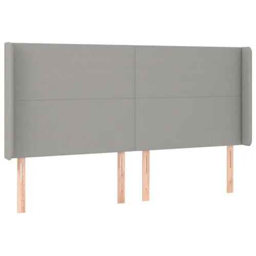 Uzglavlje s ušima svjetlosivo 203x16x118/128 cm od tkanine - Svjetlosiva 203 x 16 x 118/128 cm Cijena