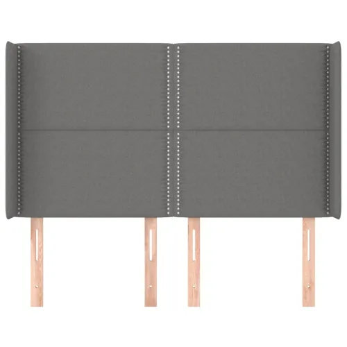Uzglavlje s ušima tamnosivo 147x16x118/128 cm od tkanine - Tamno siva 147 x 16 x 118/128 cm Cijena