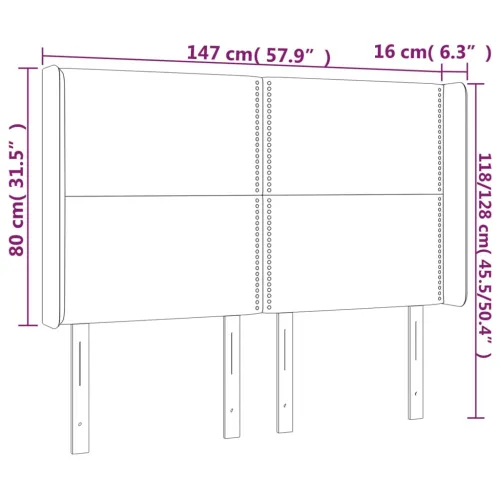 Uzglavlje s ušima plavo 147x16x118/128 cm od tkanine - Plava 147 x 16 x 118/128 cm Cijena